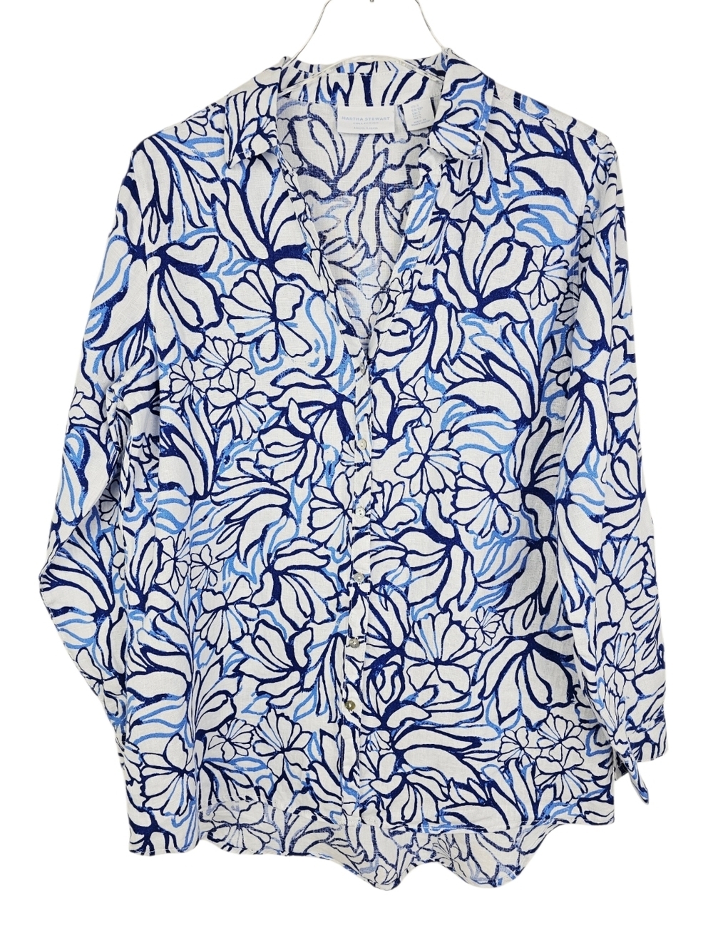 Martha Stewart 100% Linen Button Down Shirt NWT